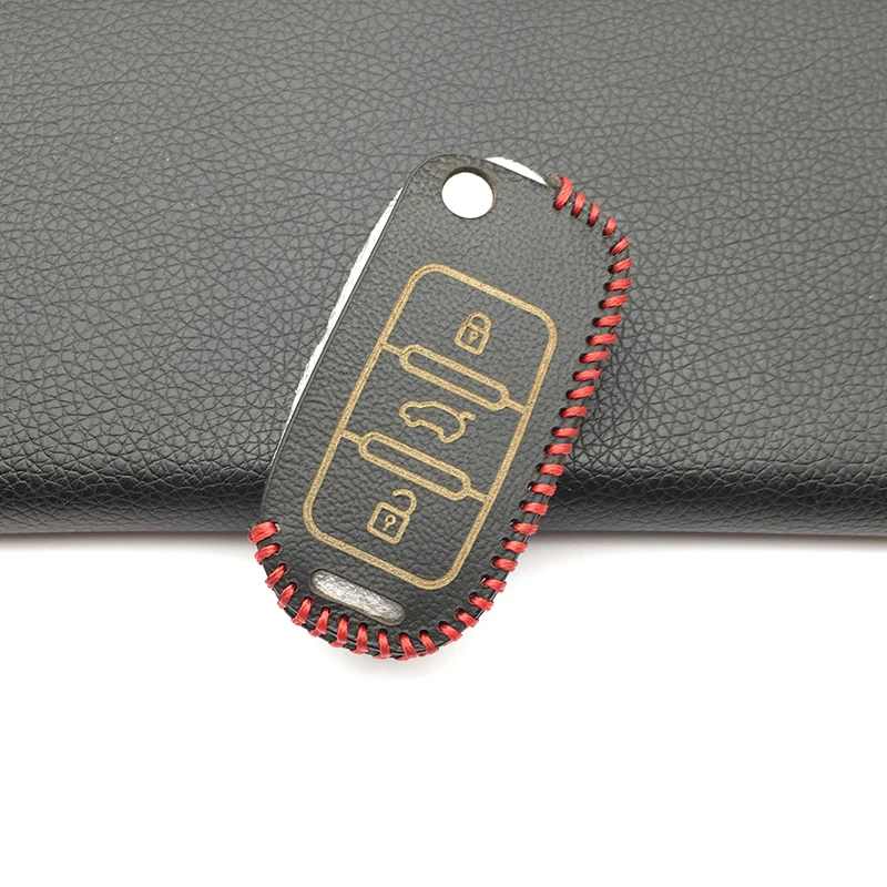 Leather Remote Control Car Key Case Cover for Volkswagen New Bora Passat Sagitar Golf Polo Lavida Tiguan Protect Shell | Автомобили и