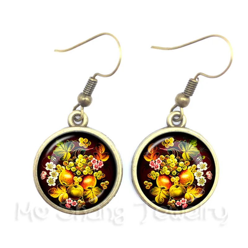 

Mandala Flower Design Time Gem Drop Earrings European And American Jewelry Best Gift For Friends