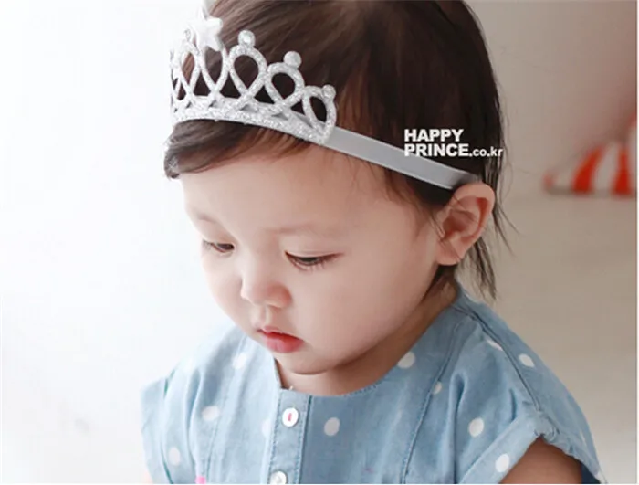 1 шт. повязка на голову для девочек эластичная малышей золотистая и серебристая