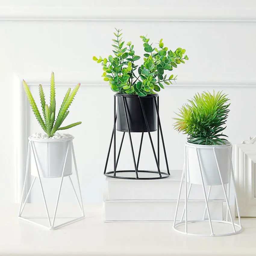 Креативные мясистые цветочные горшки с геометрической железная стойка в горшках