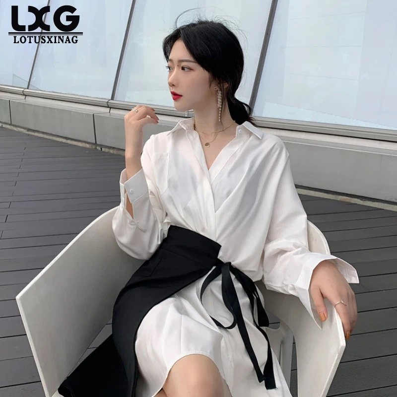 Lotusxinag новые весенние и летние платья для беременных с отложным воротником