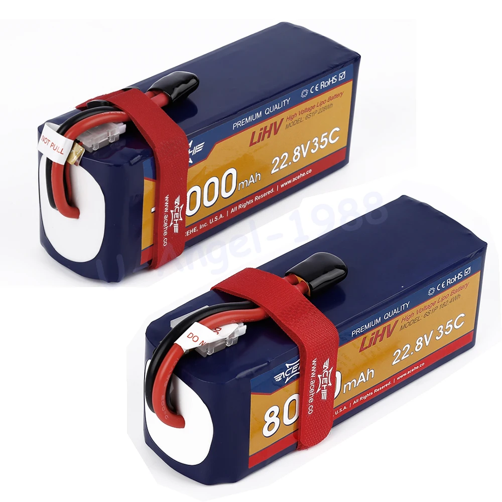 1 шт. Acehe 22 8 V 8000mAh 10000mah 35C 6S1P 182.4Wh 228Wh XT60 разъем высокого напряжения Lipo батарея|lipo