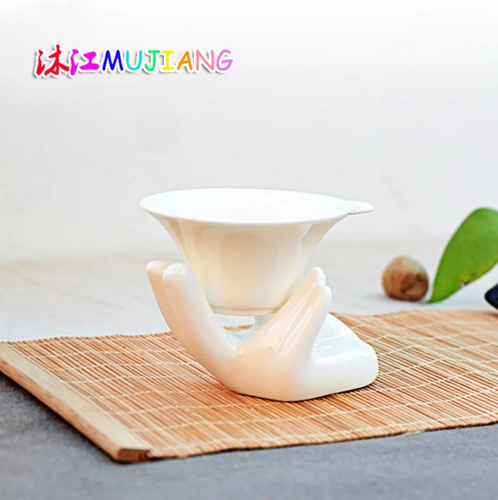 Белый Керамический Чайный Сервиз Фильтр Infuser Гуаньинь Ручной Чайная Церемония