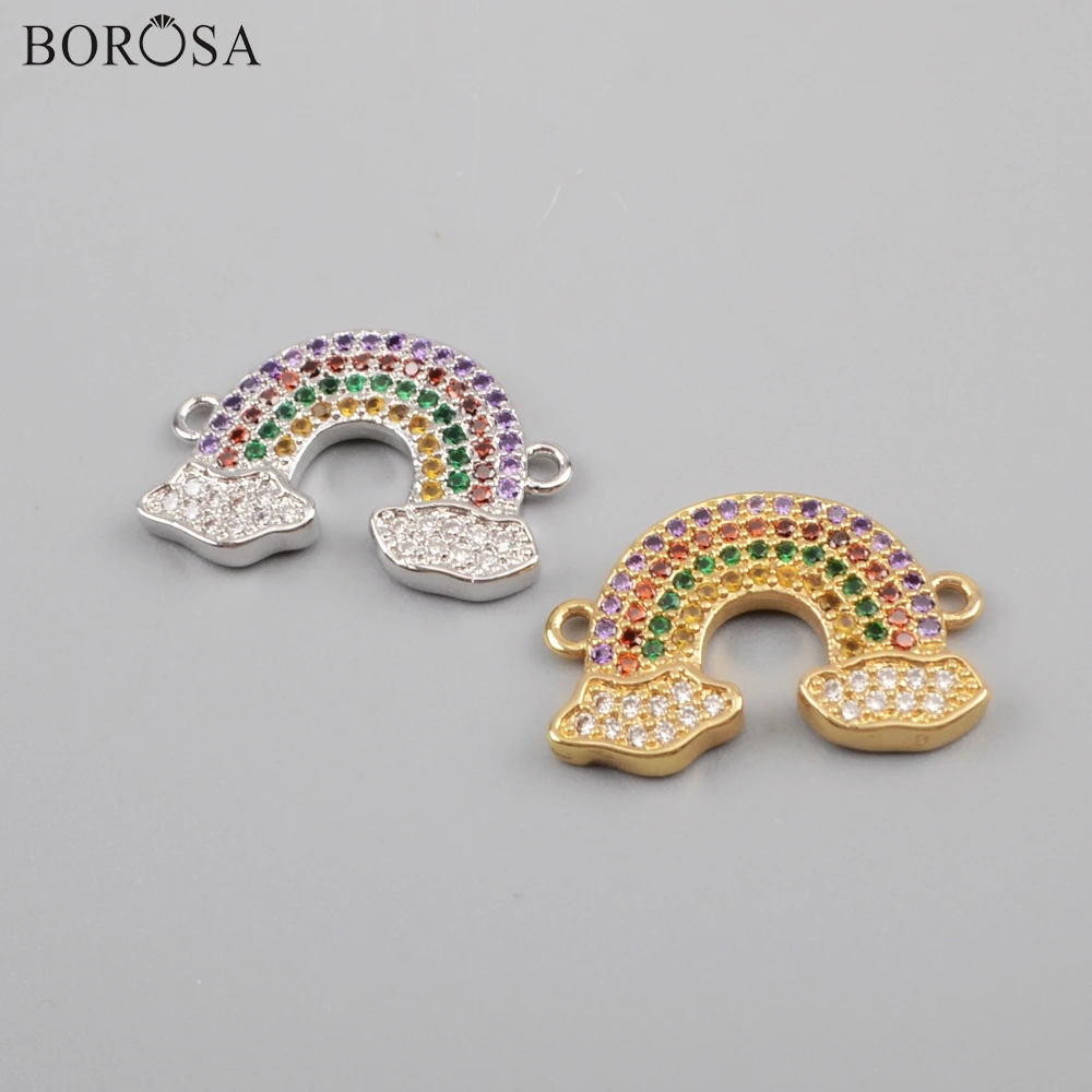 BOROSA 10 шт. модная искусственная кожа CZ микро паве Разъем дюймов регулируемый