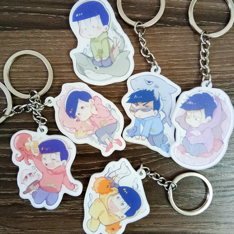 Аниме брелок для ключей Osomatsu san морской мир версия с животными Karamatsu Ichimatsu Jyushimatsu