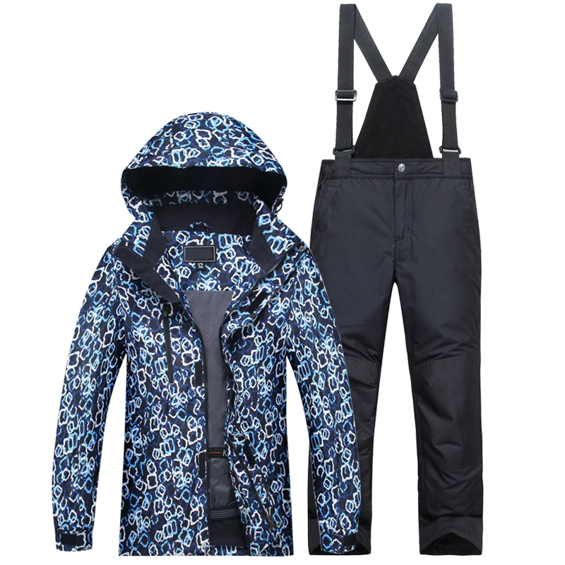 Лыжная одежда 2018 комплект из куртки и штанов зимний детский лыжный костюм для