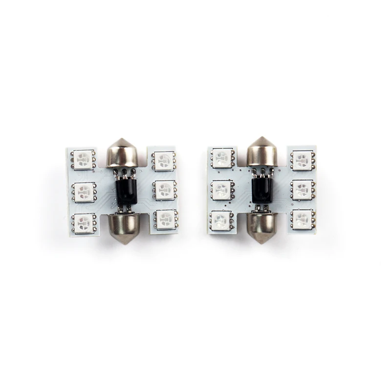 Светодиодная лампа для салона автомобиля Xenplus 2 шт. RGB гирлянда 31 мм C5W 5050 6SMD DC 12 В