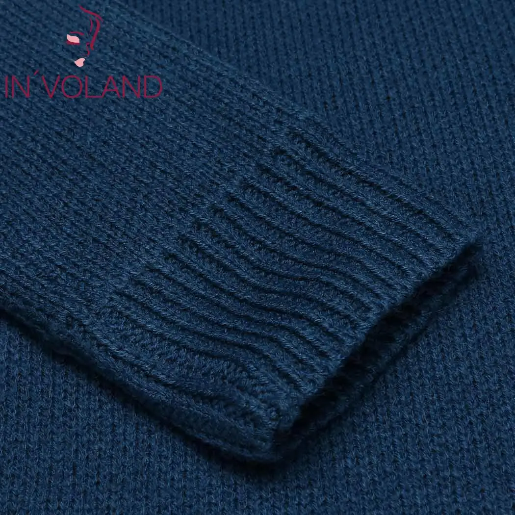 Для женщин v-образным вырезом с длинным рукавом Solid Slim Fit пуловер вязаный