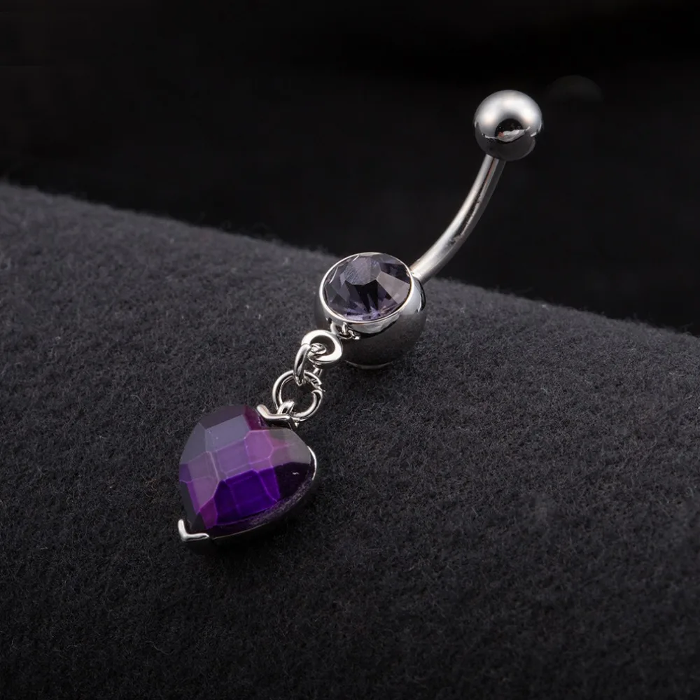 Новые модные женские кольца для пупка в форме сердца хирургический пирсинг