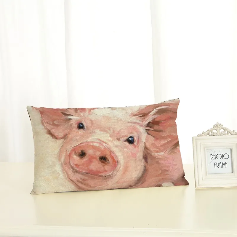 Чехлы на подушку с масляной росписью животных зеленое растение для украшения