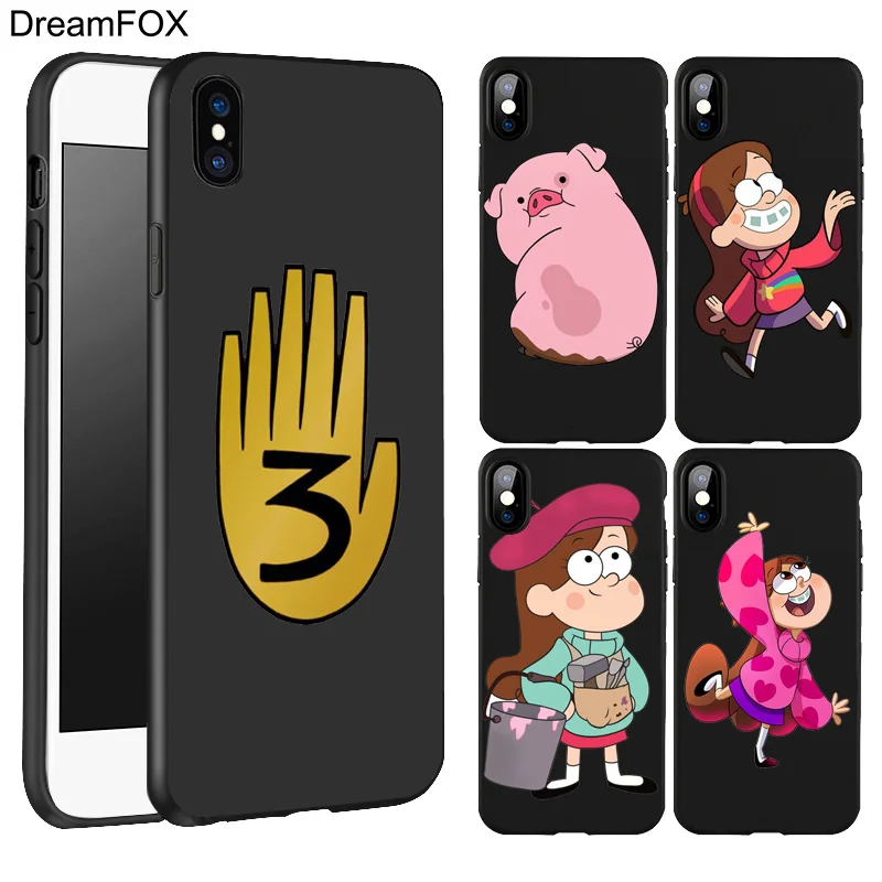 DREAMFOX L056 Gravity Falls Black Soft TPU Silicone Case Cover For Apple iPhone 11 Pro XR XS Max X 8 7 6 6S Plus 5 5S 5G SE |