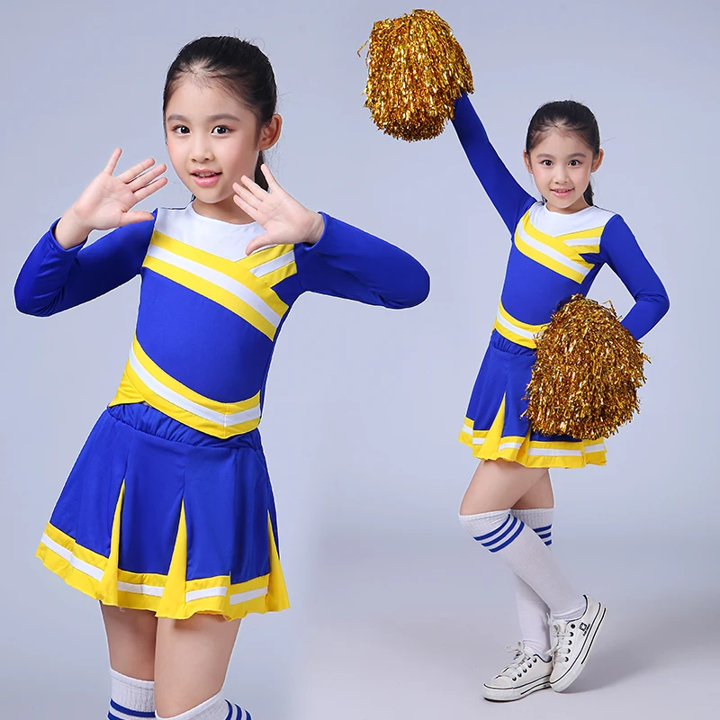 

SONGYUEXIA Children's Long-Sleeved Cheerleading Costume Aerobics Show Sports Costume Student Cheerleading suit