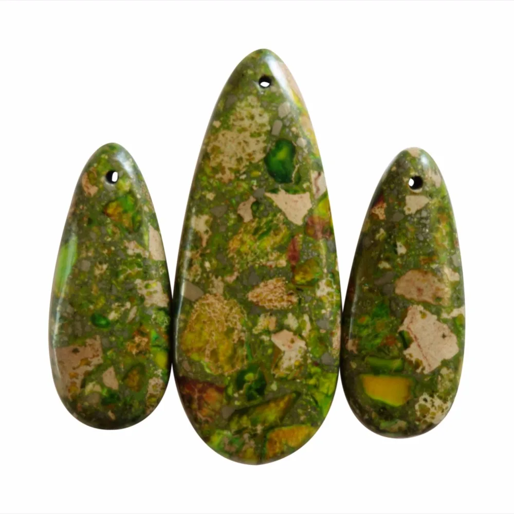 3 шт./лот) Радужный морской осадочный Jaspers& Пирит Кулон из бисера комплект