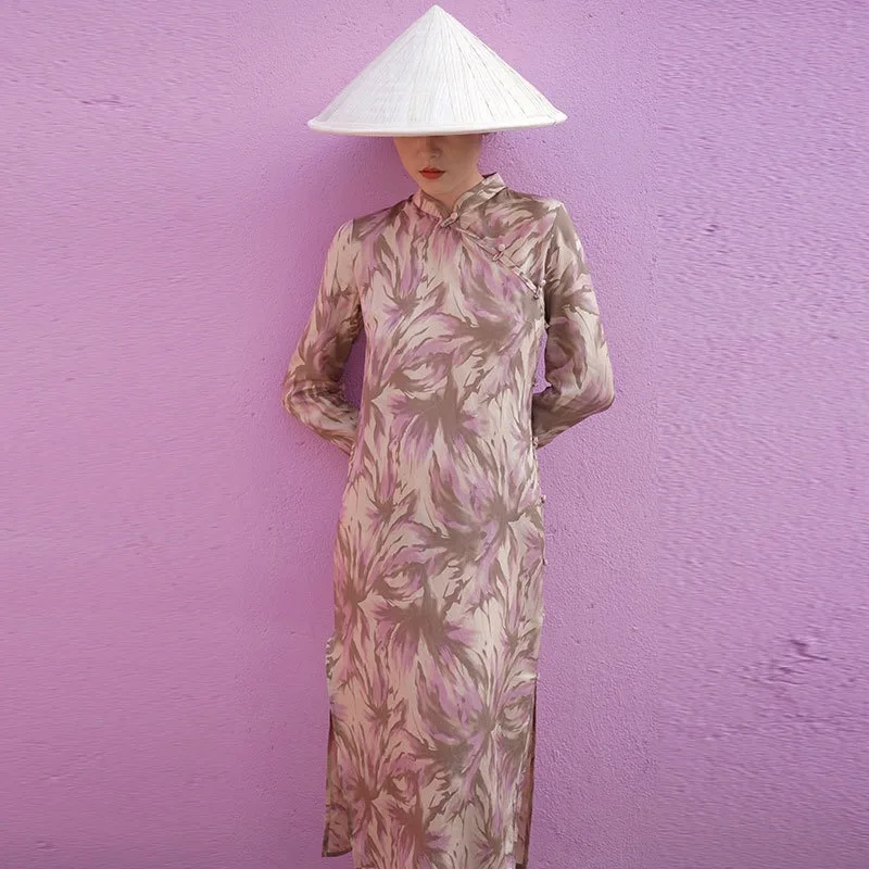 Женское винтажное платье до середины икры с цветочным принтом весна-лето 2019 -