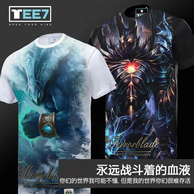 TEE7 Для мужчин короткий рукав Футболка игра для dota2 Phantom Assassin каэл хлопок