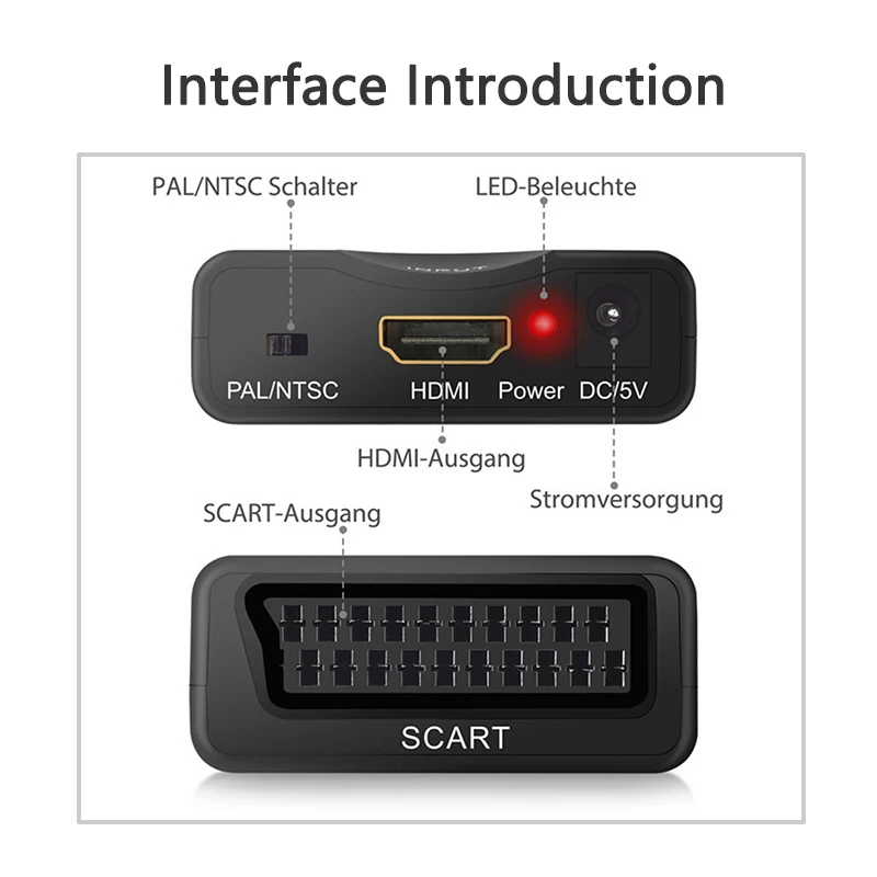 Переходник HDMI в SCART адаптер для ввода и вывода композитный видео HD стерео аудио SKY