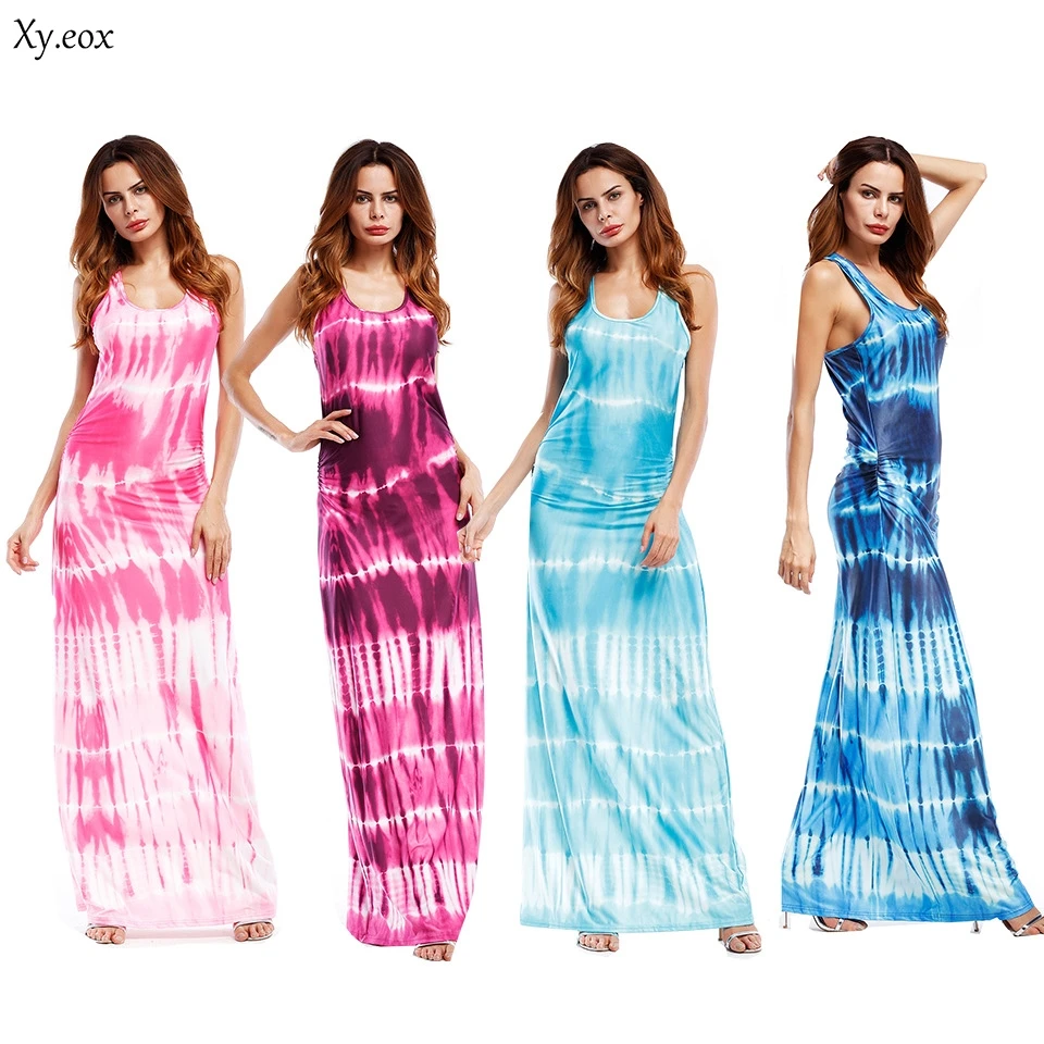 Женское платье с открытыми плечами и градиентным принтом разноцветное женское