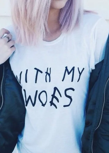 

WITH MY WOES футболка в повседневном стиле, женская мода, футболки унисекс лозунг подарки для девочек топы пастельный красивый новый гранж tumblr го...