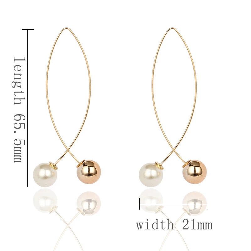 Cross Pearl Earrings Tide Fashion Creative Dangler Long Simple Elegant Female Wedding Jewelry Eardrop Gift | Украшения и
