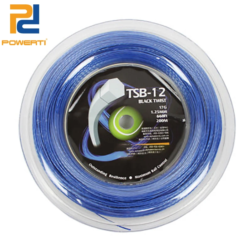 Шестигранная теннисная нить Powerti 1 25 мм 200 м катушка прочная полиэфирная