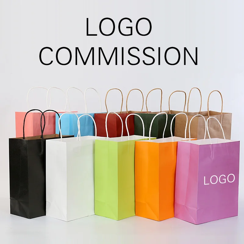 10 шт. бумажные пакеты для одежды|logo print|logo spotslogo bag printing |