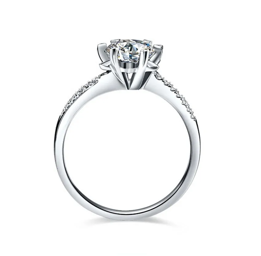 Снежинка микро-проложенный 0.5Ct тест положительное моиссанитовое кольцо