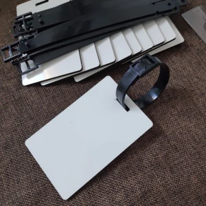 15 шт.лот пустые сублимационные ДВП деревянные бирки для багажа с дыроколом Пользовательские Бирки Для Багажа сделай сам расходные материалы двусторонняя печать