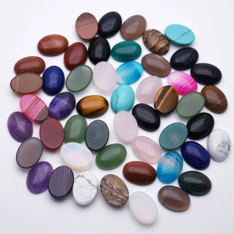 

13x18MM Natural Stone Oval shape cab cabochon charms stone Beads for jewelry making DIY beads 50Pcs/lot Free shipping