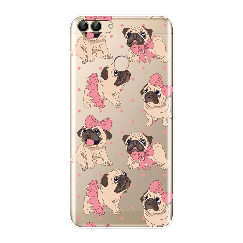 No.4 Задняя крышка для huawei P20 Lite Pro P9 P10 Plus P Smart P8 P9 Lite Mini Мопс Французский бульдог щенок Мягкий силиконовый чехол для телефона - Цвет: No.4