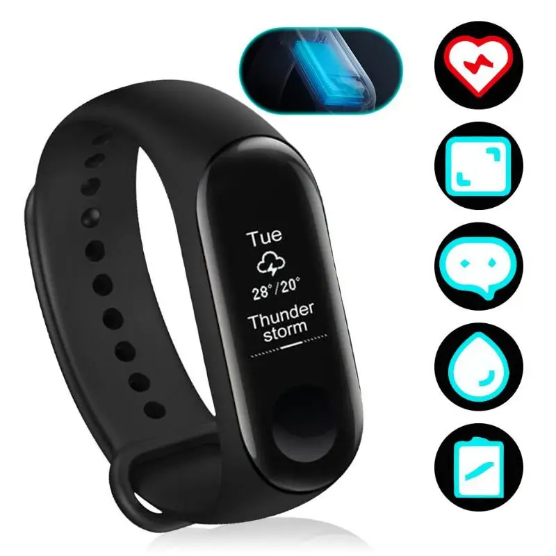 Xiaomi Mi Band 3 Smartband 0.78in OLED экран PPG монитор сердечного ритма 5ATM водонепроницаемый умный фитнес-трекер для Android IOS телефона
