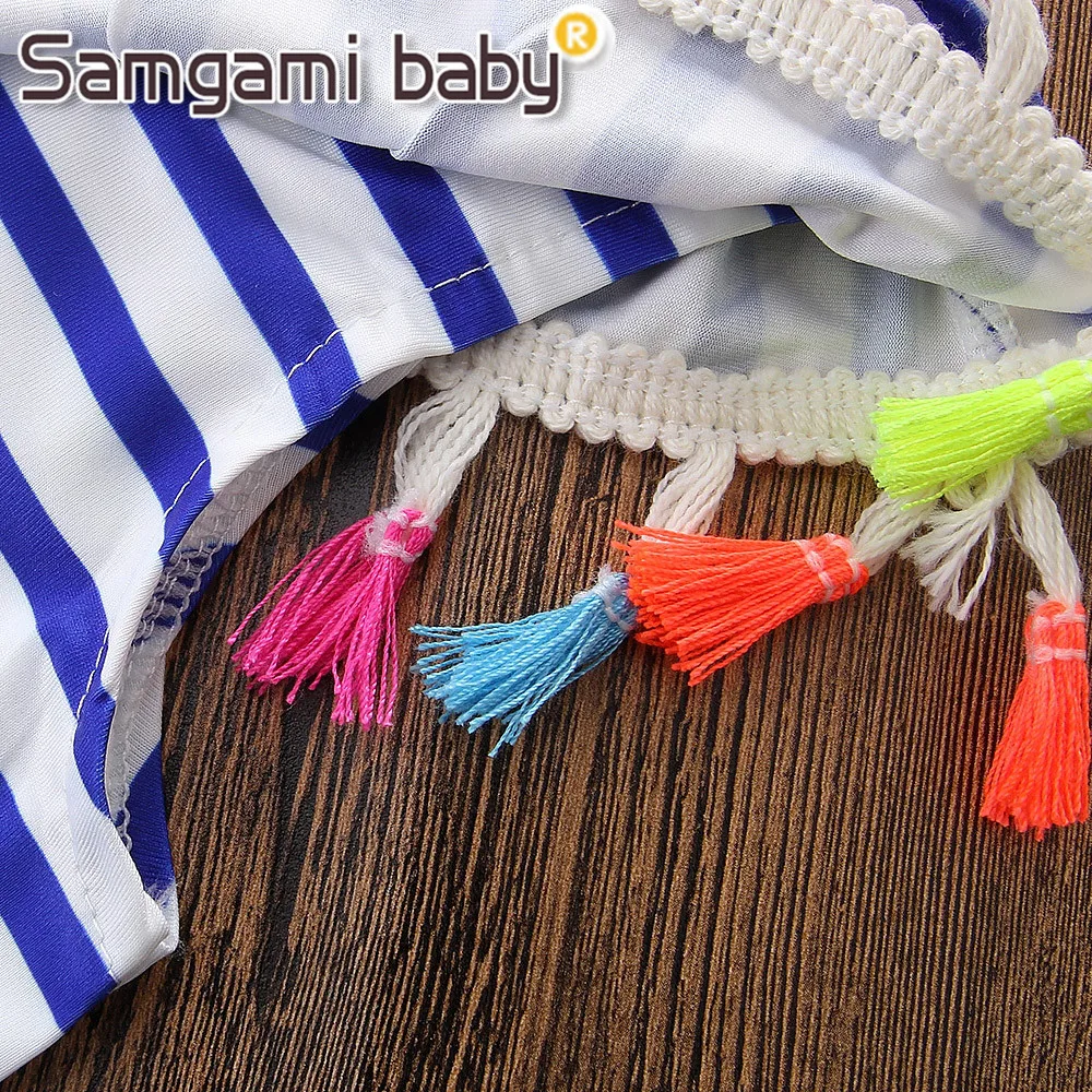 SAMGAMI пляжная одежда для малышей летняя девочек плотно прилегающий эластичный