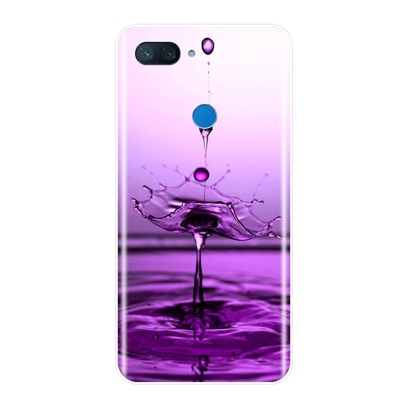 Чехол накладка с фиолетовыми цветами и звездами для Xiaomi Mi 5 5C 5S 5X 6 6X Plus мягкий