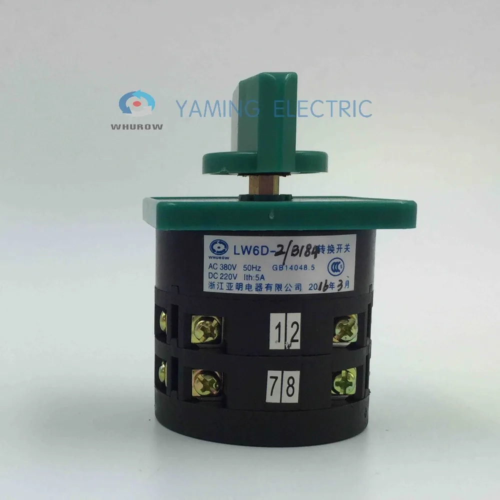 Вращающийся переключатель 3 позиции Φ/B184 зеленый универсальный 380 В 5 А 2 полюса 12