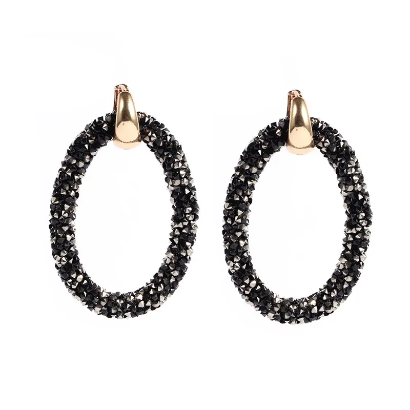 Black Sehuoran,, женские серьги с искусственным кристаллом, два вида ношения, медная Пряжка, длинные серьги - Окраска металла: Black