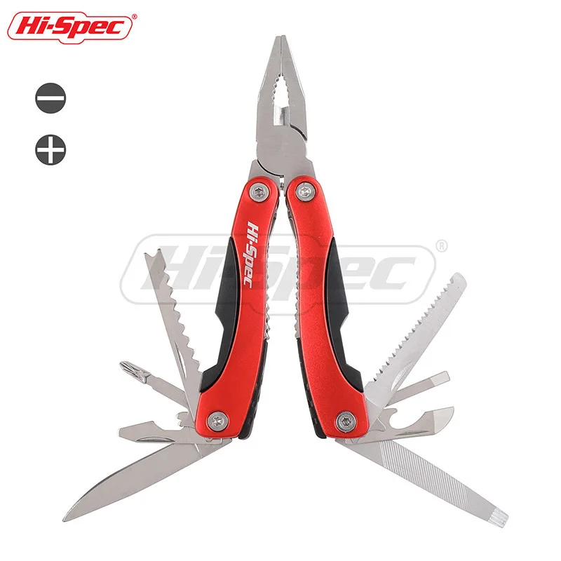 Hi-Spec 15 в 1, карманные Мультитулы, плоскогубцы, Мультитул, инструмент для зачистки, с сумкой, складной нож, инструменты для выживания, кемпинга, PL003