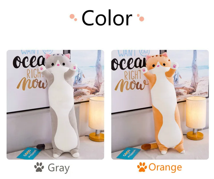 Креативная Горячая Kawaii длинная кошка кукла мягкие животные ленивый Спящая Подушка игрушки для детей милые плюшевые игрушки подарок на день Святого Валентина