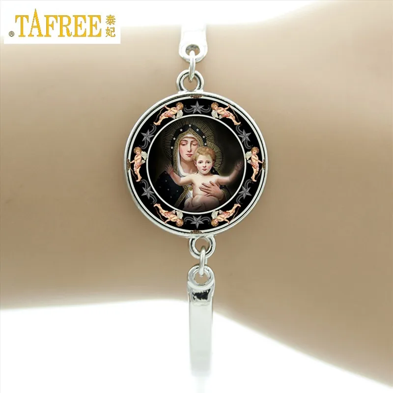 Бренд TAFREE, браслет из гуадалупа, девственница, мать Мэри, религиозный католический стеклянный купольный браслет, Мадонна, очаровательные ювелирные изделия D1010
