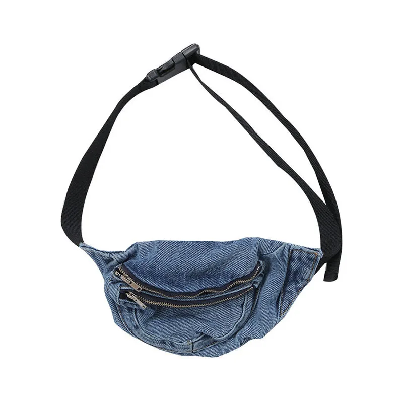 12PCS / LOT Denim Zipper Waist Pack Bags for Women Belt Packs Chest Crossbody Handbags Shoulder Messenger Fanny Bag|Поясные сумки| |