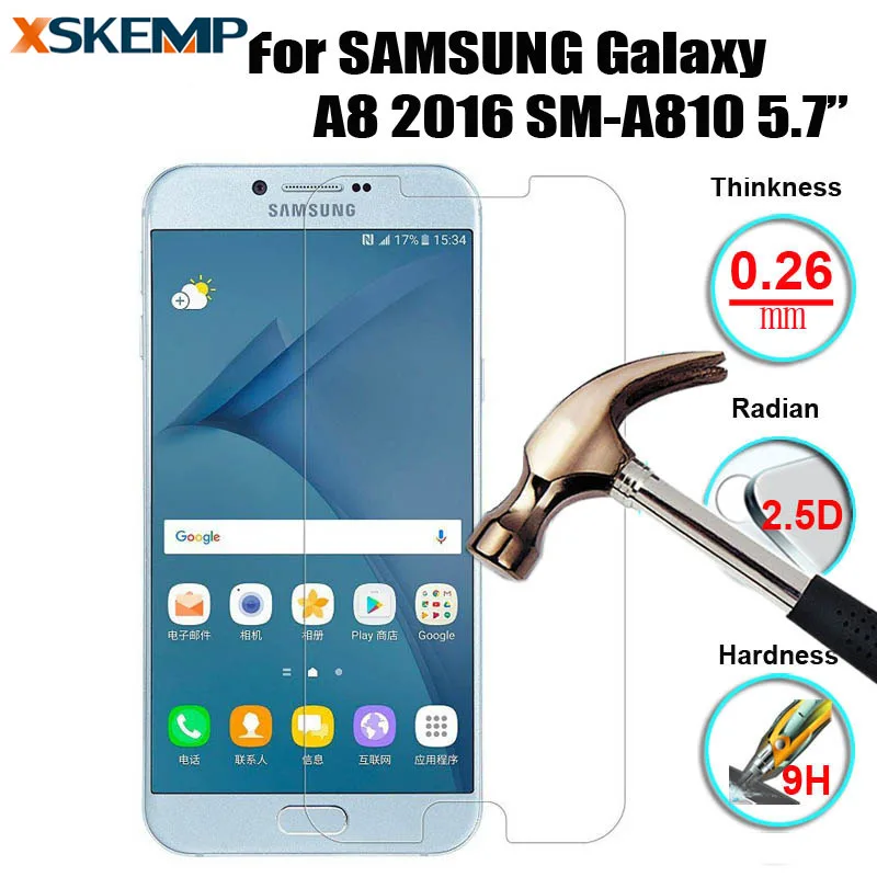 Для Samsung Galaxy A8 2016 SM-A810 5 7 протектор экрана 9 H Премиум Закаленное стекло lcd без