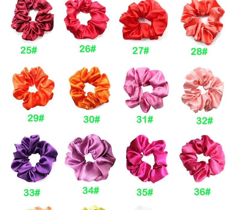 39 цветов, корейские Kawaii Сатиновые резинки для волос, женские эластичные резинки для волос, головные уборы для девочек, держатель для конского хвоста, шелковистые аксессуары для волос