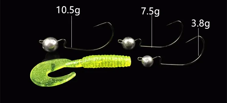 Рыболовный крючок mustad Jig Head острый Цвет червь Воблер рыболовный крючок 3,8/7,5/10,5g комплект из 3 предметов в партии