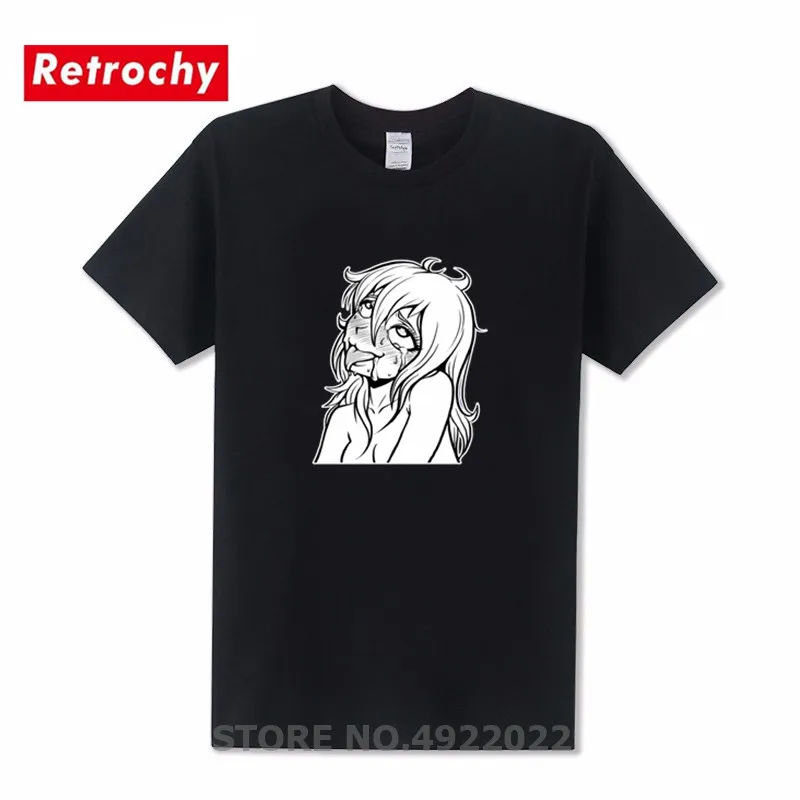 Футболки Ahegao хентай аниме сексуальное лицо футболки блонд манга одежда для