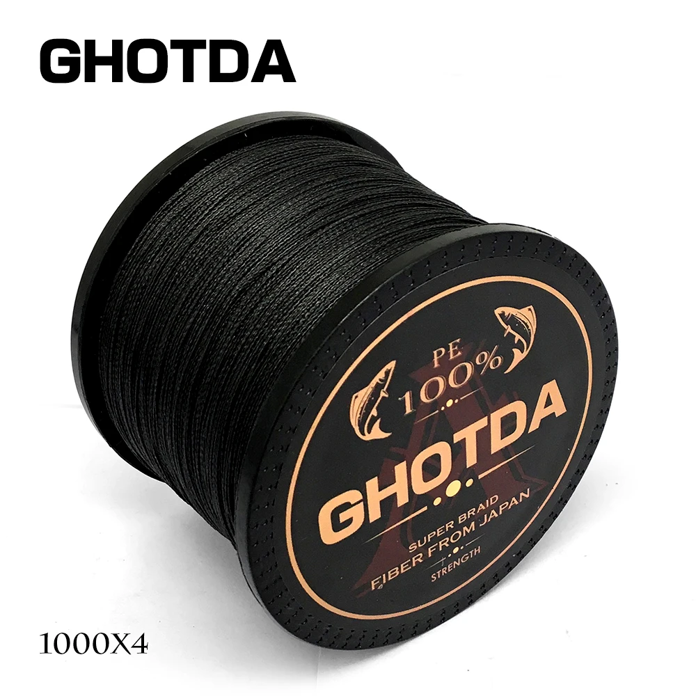 

GHOTDA Braid Fishing Line 4 Strands Strong 1000M PE Sea Carp Fishing Line Tresse Peche 18-80LB Fishing Cord