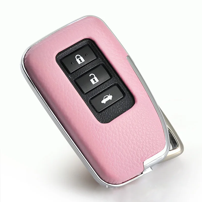 pink single shell Натуральная кожа цвета кожи ключи крышка ключи чехол Чехол для ключа сумка для Lexus CT ES GS RX GX LX ES250 240 300/RX 270 350 450 - Название цвета: pink single shell