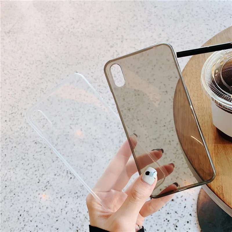 DECOCASE Brief Plain Black Clear Ultra-thin Silicone Shockproof Phone Case for iPhone 6 6s 7 8 Plus X XR XS Max Cover Accessory |