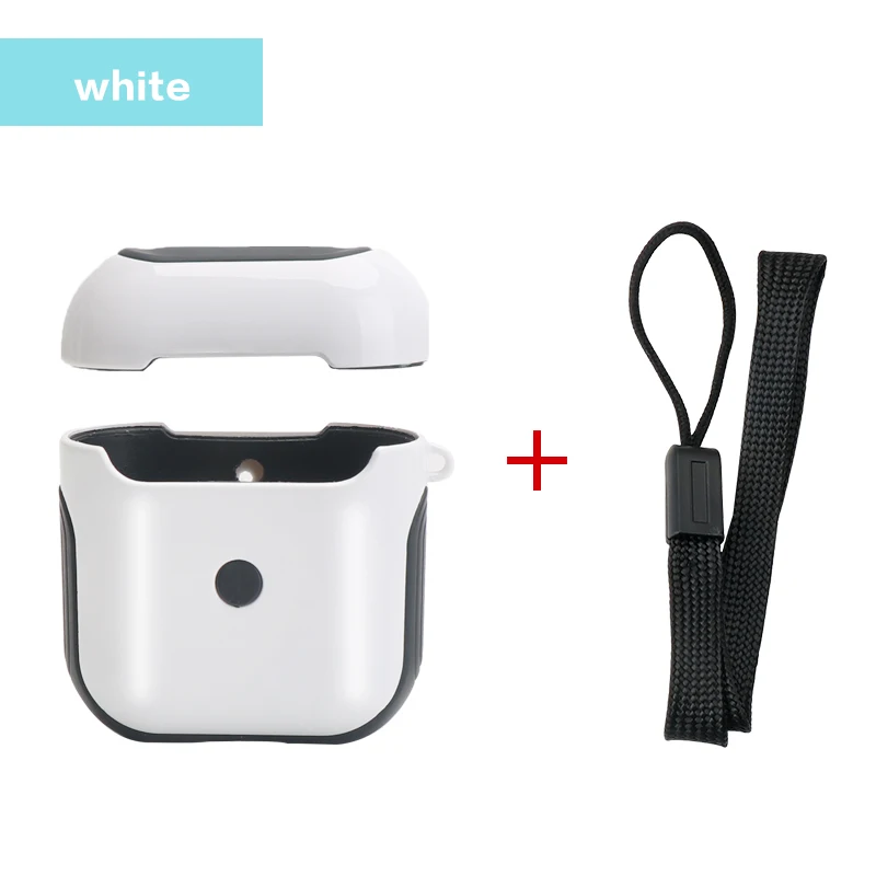 White IKSNAIL для Airpods чехол с беспроводной Bluetooth чехол для наушников для Apple Air Pods чехол для наушников чехол для Airpods 2 - Цвет: White