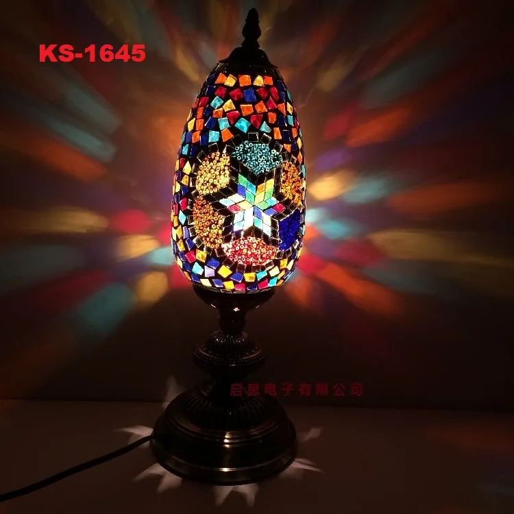Турецкая мозаичная настольная лампа в стиле АР деко стекло ручной работы