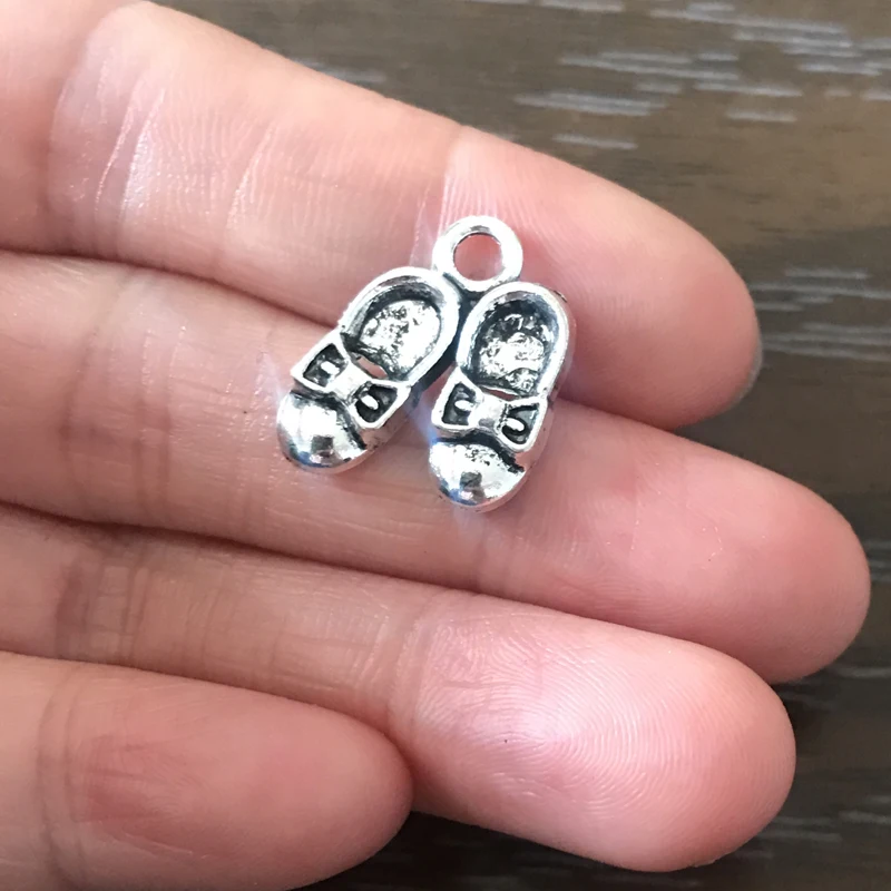 

12PCS DIY Jewelry Making Fashion Baby Shoe Charm Pendant for Bracelet Necklace Earrings Zipper Pulls bookmarks keychain