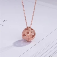 everoyal trendy rose gold hollow ball pendant necklace female accessories top quality silver 925 girls clavicle necklace jewelry