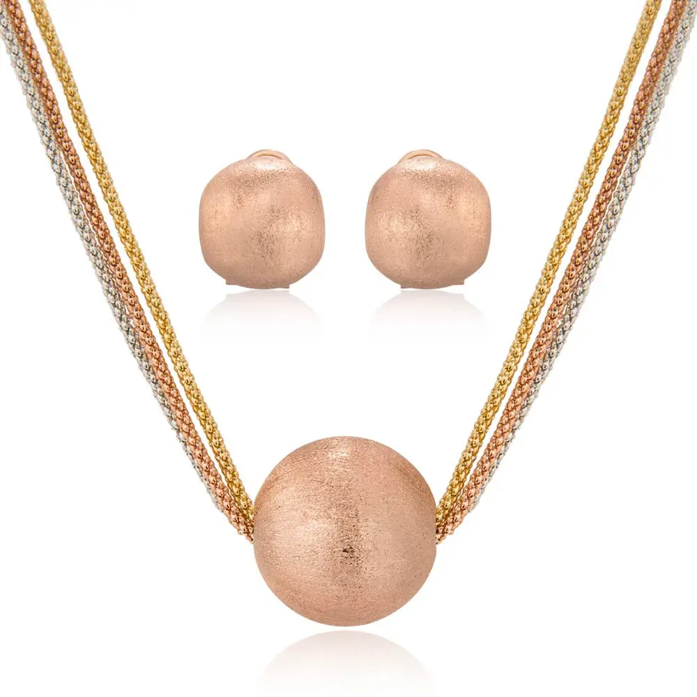 Rose Gold Color Viennois, ювелирные наборы для женщин, модные, смешанные цвета, ожерелье, серьги, вечерние ювелирные изделия - Окраска металла: Rose Gold Color
